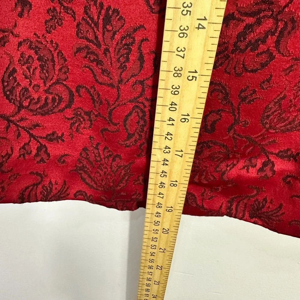 Vintage 90s Ann Taylor Pencil Skirt Womens 0P Red Floral Whimsigoth Baroque Glam
